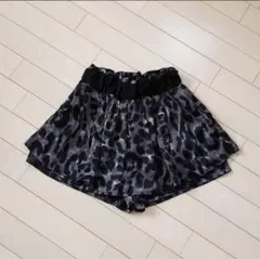 ショートパンツ キュロット レオパード柄 ウエストゴム 可愛い オシャレ F