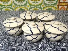 【昭和レトロ】蓋付き湯飲み茶碗 ５客セット