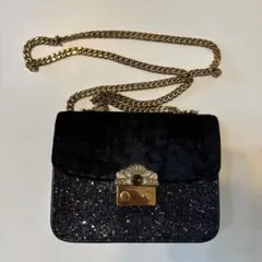 CHARLES & KEITH グリッタープッシュロックチェーンハンドルバッグ