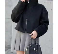 Chico シャギージップショートブルゾン