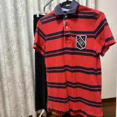 Tommy Hilfiger ポロシャツ レッド ネイビー ボーダー Sのサムネイル