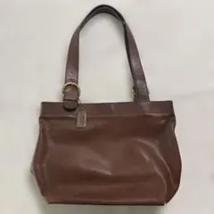 OLD COACH 가죽 토트 백 A4 올드 코치 브라운