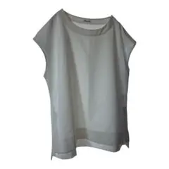 Alma Design ホワイト ノースリーブトップス　M ゆったりシルエット