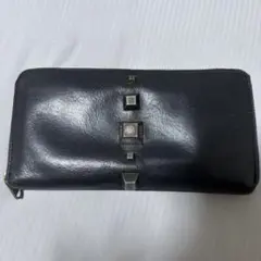 DIESEL 長財布 ラウンドファスナー デニム スタッズ