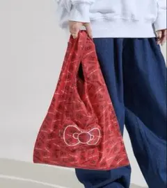 ☆完売品☆ ハローキティ　リボン エコバッグ　サンリオ　フリークスストア　赤