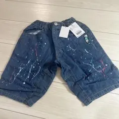 Feel So Nice デニムハーフパンツ ペイント加工