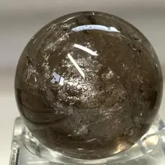 TZ486-6 アイリスモーキースクォーツ虹入り多面カットスフィアクラック