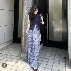 新品未使用タグ付き　COCO DEAL ドットプリントチュールティアードスカート