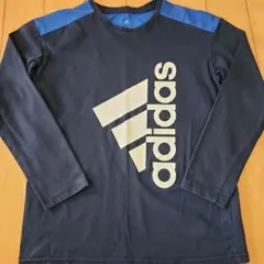 adidas ネイビー ロゴ入り 長袖カットソー 100cm~
