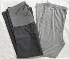 マタニティ デニム パンツ + パジャマズボンのみ Mサイズ 2枚セット