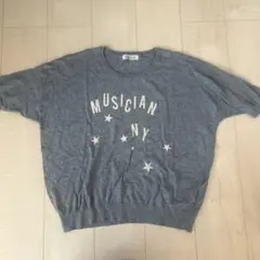 ロデオクラウンズ　Tシャツ　コットン　グレー　ニット素材