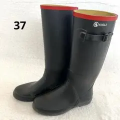 【AIGLEエーグル】長靴 ラバーブーツ レインブーツ ネイビー紺 レディースのサムネイル