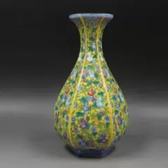 大発 中国　釉裏紅　花文　玉壺春瓶　金継ぎ直し　V　R7961 釉里红缠枝莲纹玉壶春瓶- 故宫博物院