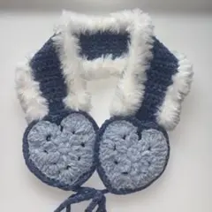 ハンドメイド　イヤーマフ　ハート　モチーフ　耳当て　かぎ針　編み物
