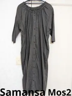 SamansaMos2 サマンサモスモス リネンコットンワンピース