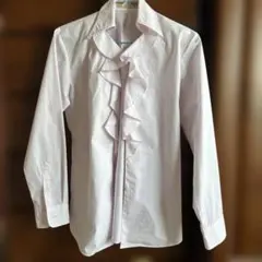 LES MUES フリルストライプシャツ 9号