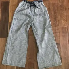グレー系チェック ワイドパンツ 130センチ