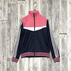 adidas ジップアップ　ジャケット ネイビー/ピンク レディース　アディダス