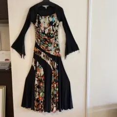 社交ダンス用ドレス フレアスリーブ 多色