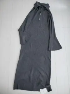 未使用callautiaハーフジップ リブニットワンピース