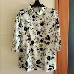 新品未使用　花柄七分袖シャツ