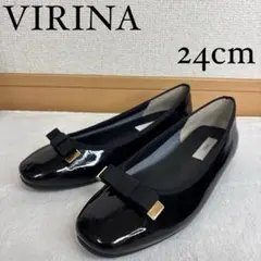 VIRINA ヴィリーナ　フラット　バレエシューズ　アンナリボン　24cm