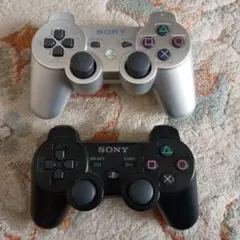 完動美品　SONY DUALSHOCK 3 ワイヤレスコントローラー 黒銀 2個