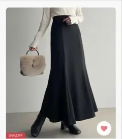 걸을 때마다 흔들리는 춤. 컷 능직 인어 스커트 블랙 블랙 신품 태그가 달린 플레어