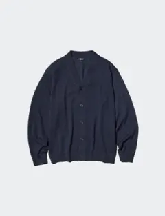 UNIQLO ニットVネックカーディガン ネイビー XLサイズ