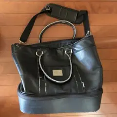 黒 ゴルフバッグ 合成皮革　Kiss mark