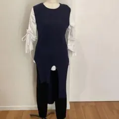 ロングベスト　ネイビー　Mサイズ