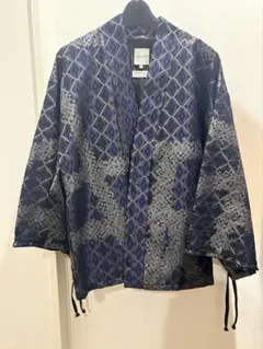 SOU・SOU 麻 インディゴ 角袖風靡/金襴緞子 群青色 作務衣 羽織 和風