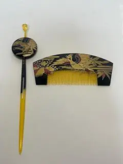 鼈甲 金蒔絵 櫛 モダン 紅葉 縞 住吉蒔絵櫛 - 京都国立博物館 館蔵品