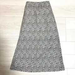 ヒョウ柄ロングスカート ウエストゴムMサイズ