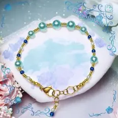 お姫様はシンプルがお好き♥クールグリーン♥金属アレルギー対応ブレスレット