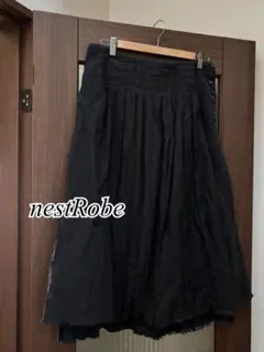美品●nestRobe ネストローブ　リネンスカート　スミクロのサムネイル