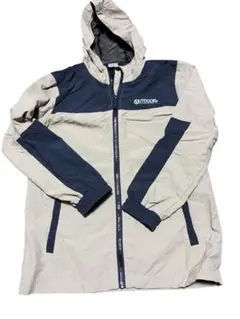 アウトドア フード付きジャケット ベージュ/ブラック