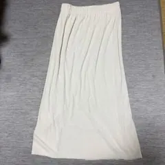 GUリブナロースリットロングスカートホワイトのサムネイル
