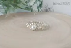 No.141✧*。1粒パールリング✧*。シルバー 大人可愛い