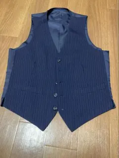 ネイビーストライプ スーツベスト　【美品】