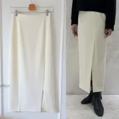定価2.5万　美品　ブレンヘイム　ジョーゼット　ロングタイトスカート　ホワイトのサムネイル