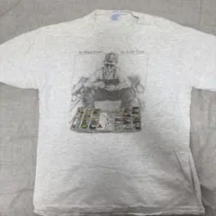 90sビンテージB.JOHNSON荒野の一日アートプリント白Tシャツ古着メンズ 