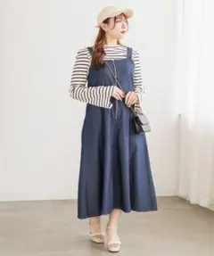 ★clette美品！フロントジップデニムジャンスカワンピース5L