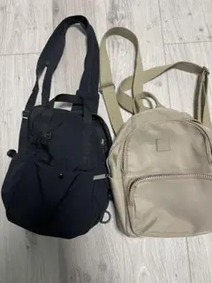 ブラック・ベージュ 2色リュックセット