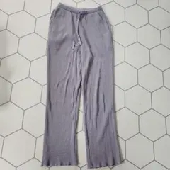 W closet 薄紫 リブ編み カジュアルパンツ