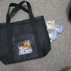 読売ジャイアンツ メッシュトートバッグ 缶バッジセット