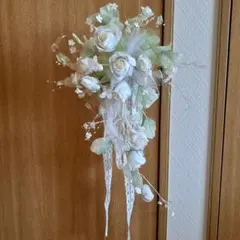 ウェディングブーケ ホワイト グリーン 造花