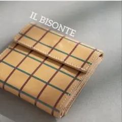 イルビゾンテ　IL BISONTE 二つ折り財布 格子柄　プレイドプリント　新品