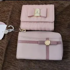 2点セット　しまむら　美沙子　ニナス　財布 ピンク　フラグメントケースのサムネイル