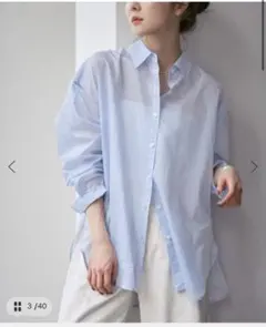 ノーブル　洗えるシアーストライプシャツ イエナ　ZARAのサムネイル